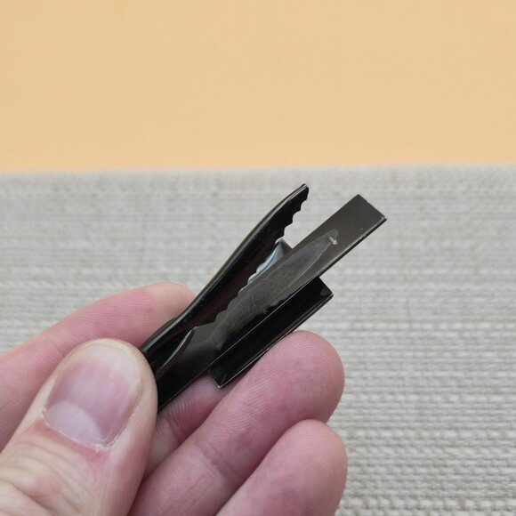 Sterling Silver And 950 Silver Asian Words Tie Clip A5987 - Picture 3 of 7